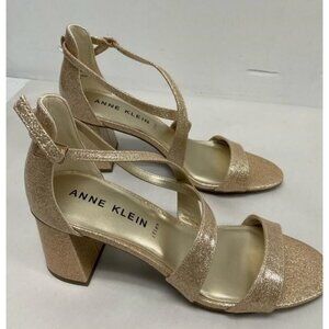 NEW Anne Klein Womens Armaretta Leather Pump sz 9 gold